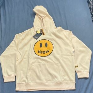 Drew House Cream Hoodie with Logo